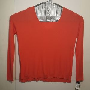 Mossimo Blouse Orange V-neck 2XXL Long Sleeve